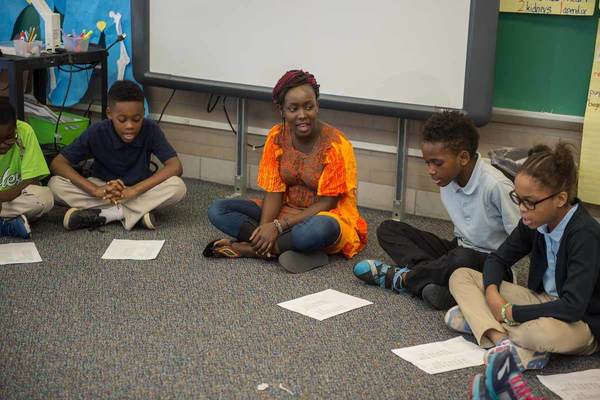 Kenyan Flta Laureen Owaga Helps A 4th Grade Class Learn A Song In Swahili