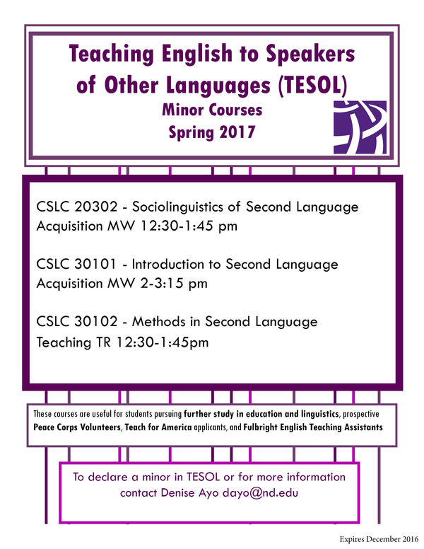 Tesol Spring Courses