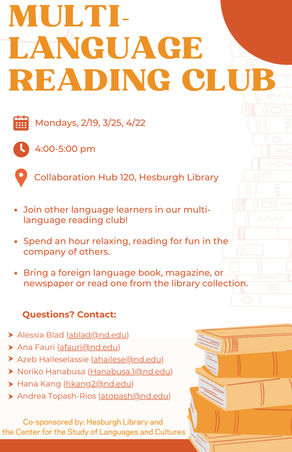 Multi Language Reading Club Spring 2024