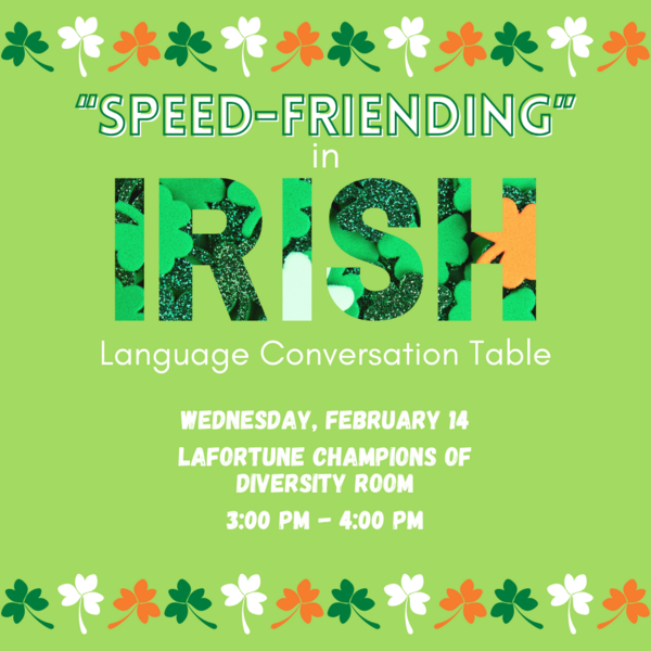Speed Friending In Irish Language Conversation Table Lcw Justin