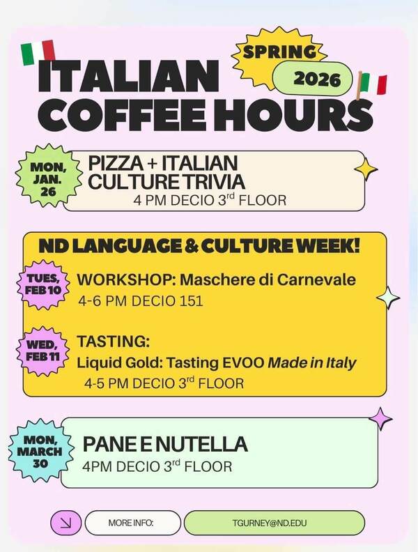 Italian Coffee Hours Spring 2026